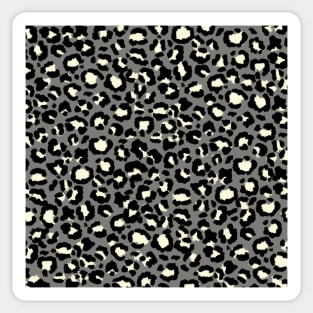 Leopard Pattern in Cream on Steel Gray Sticker